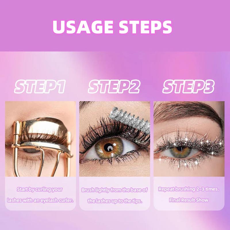 Waterproof Glitter Mascara With Sparkling Diamond Shine Effect