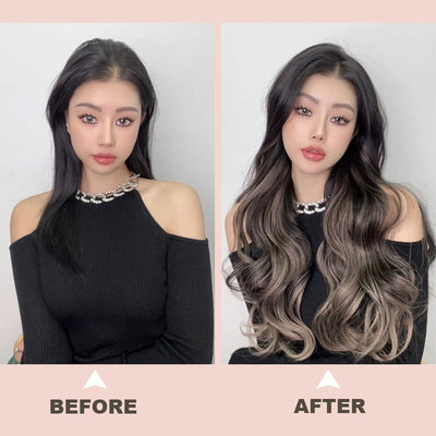 Gradient Curly Wig Piece Stylish Vibrant Color Hair Accessory