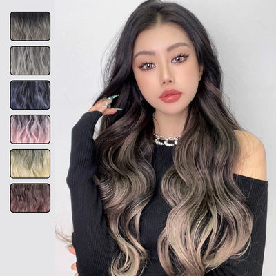 Gradient Curly Wig Piece Stylish Vibrant Color Hair Accessory