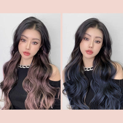 Gradient Curly Wig Piece Stylish Vibrant Color Hair Accessory