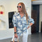 Women's Printed Long Sleeve Shirt Button Down Stylish Design