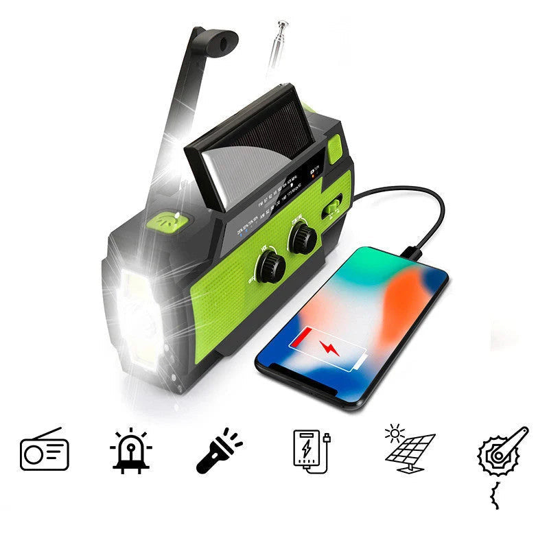 All-in-One Emergency Solar Powered Radio With Multi-Function Features