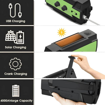 All-in-One Emergency Solar Powered Radio With Multi-Function Features