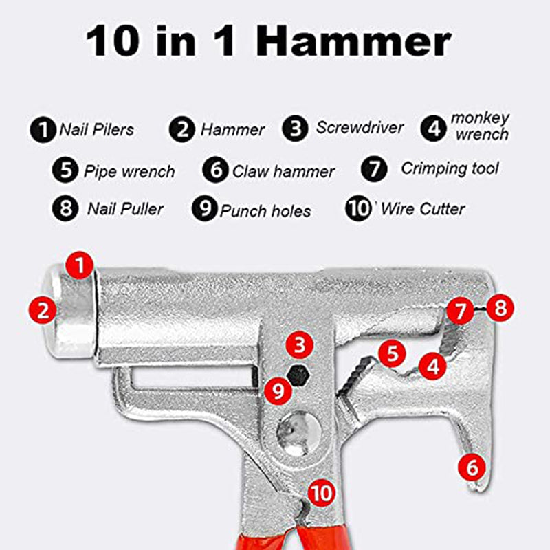 Multi-function Hammer With Pipe Clamp And Versatile Tools