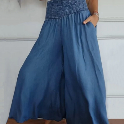 Women's High Waist Wide Leg Jeans With Stylish Pockets