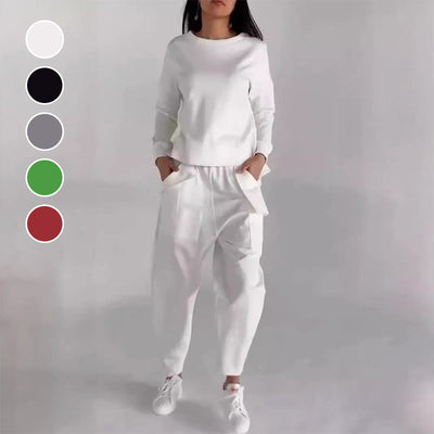 Ladies Casual Sporty Suit With Functional Multi-Pockets
