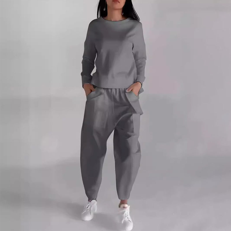 Ladies Casual Sporty Suit With Functional Multi-Pockets