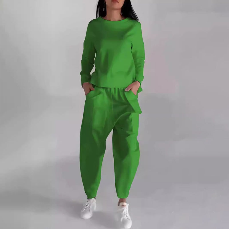 Ladies Casual Sporty Suit With Functional Multi-Pockets