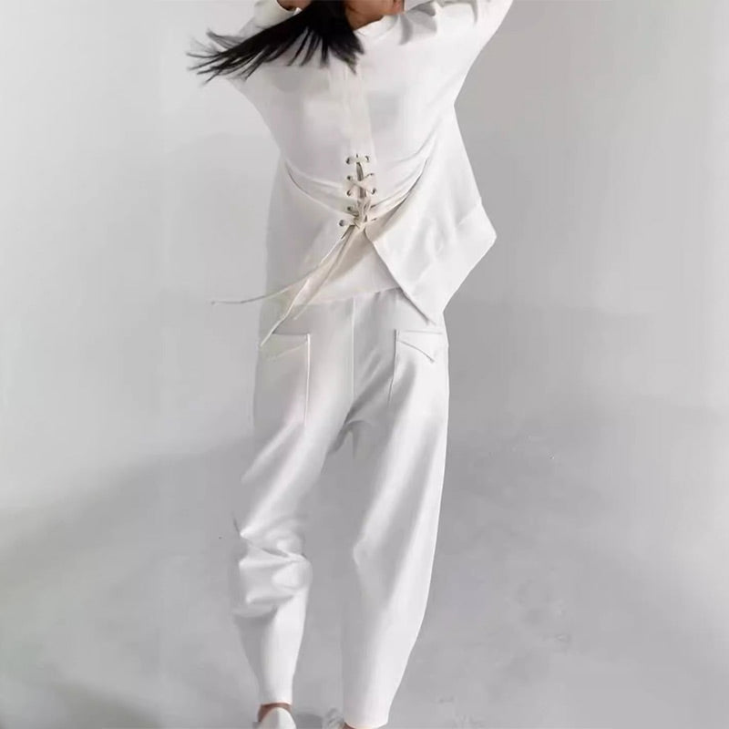 Ladies Casual Sporty Suit With Functional Multi-Pockets