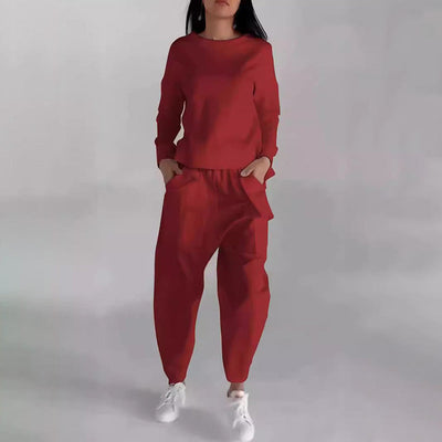 Ladies Casual Sporty Suit With Functional Multi-Pockets