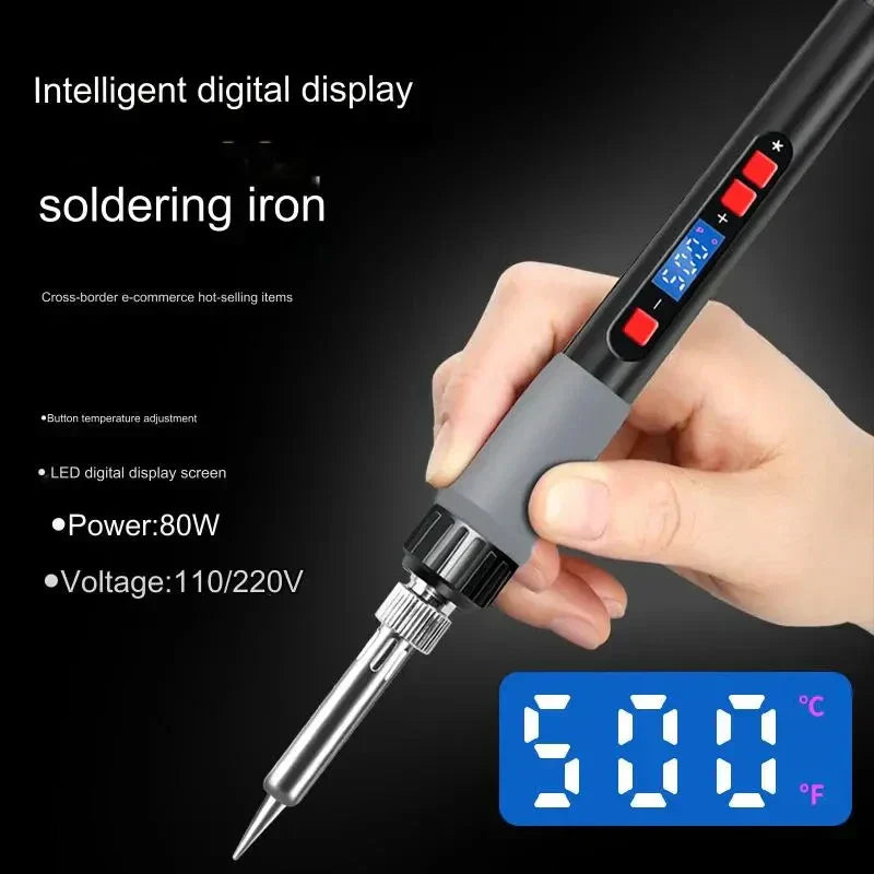 Digital Soldering Iron Set With Adjustable Temperature Display