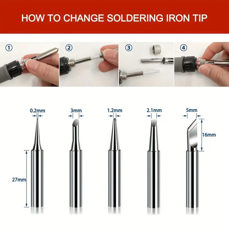 Digital Soldering Iron Set With Adjustable Temperature Display