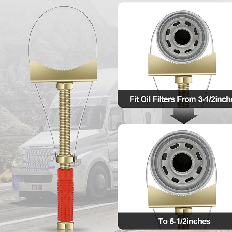 Auto Oil Filter Wrench Adjustable Steel Strap Durable Tool