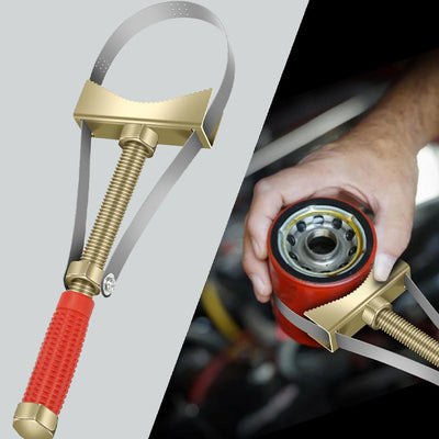 Auto Oil Filter Wrench Adjustable Steel Strap Durable Tool