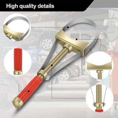 Auto Oil Filter Wrench Adjustable Steel Strap Durable Tool