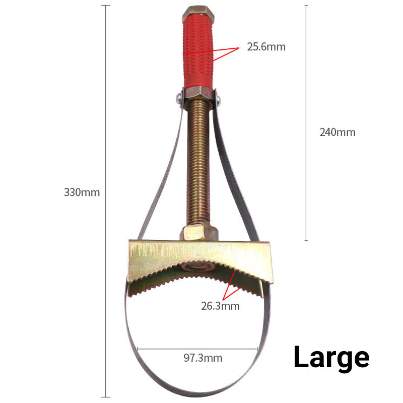 Auto Oil Filter Wrench Adjustable Steel Strap Durable Tool
