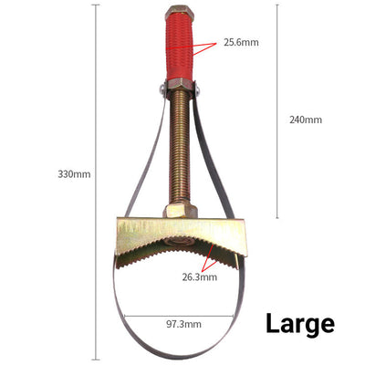 Auto Oil Filter Wrench Adjustable Steel Strap Durable Tool
