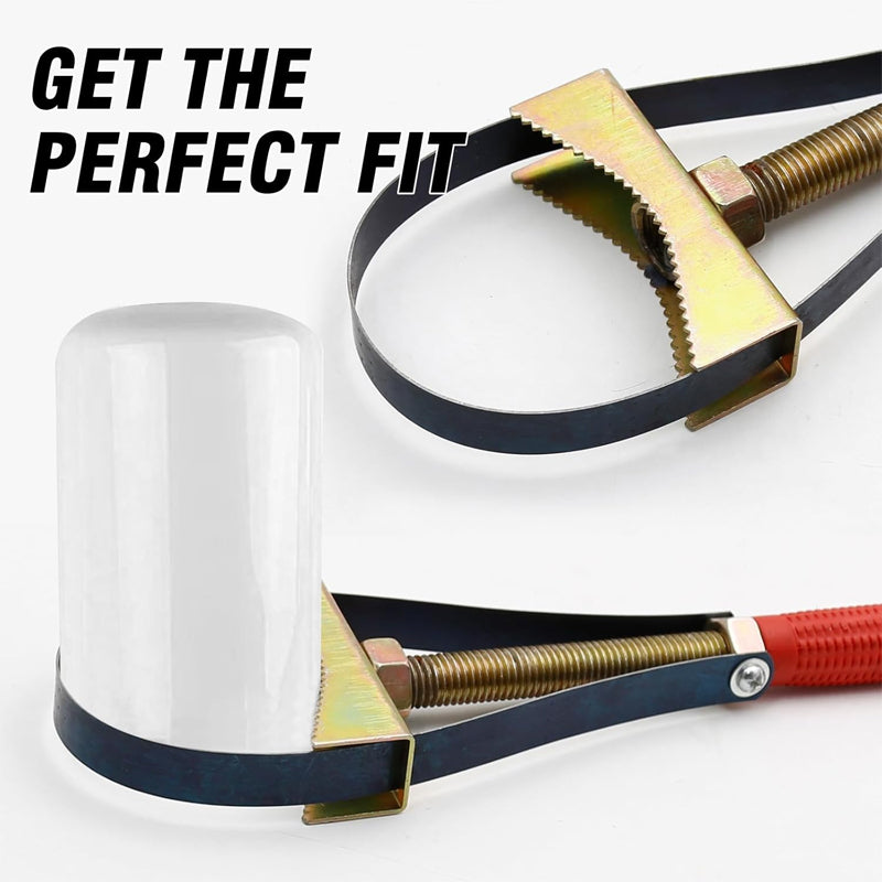 Auto Oil Filter Wrench Adjustable Steel Strap Durable Tool