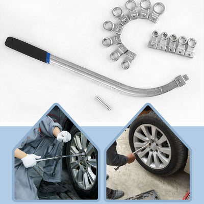 15 Piece Portable Belt Wrench Set With Replaceable Heads