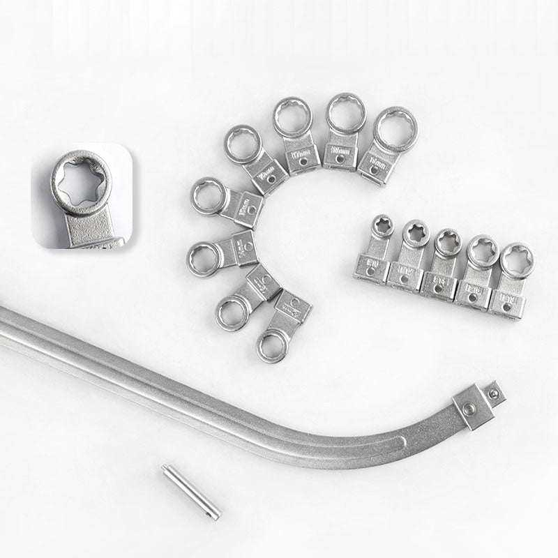 15 Piece Portable Belt Wrench Set With Replaceable Heads