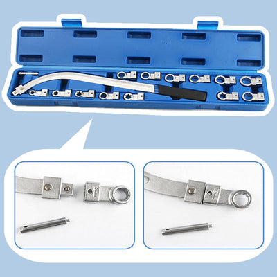 15 Piece Portable Belt Wrench Set With Replaceable Heads