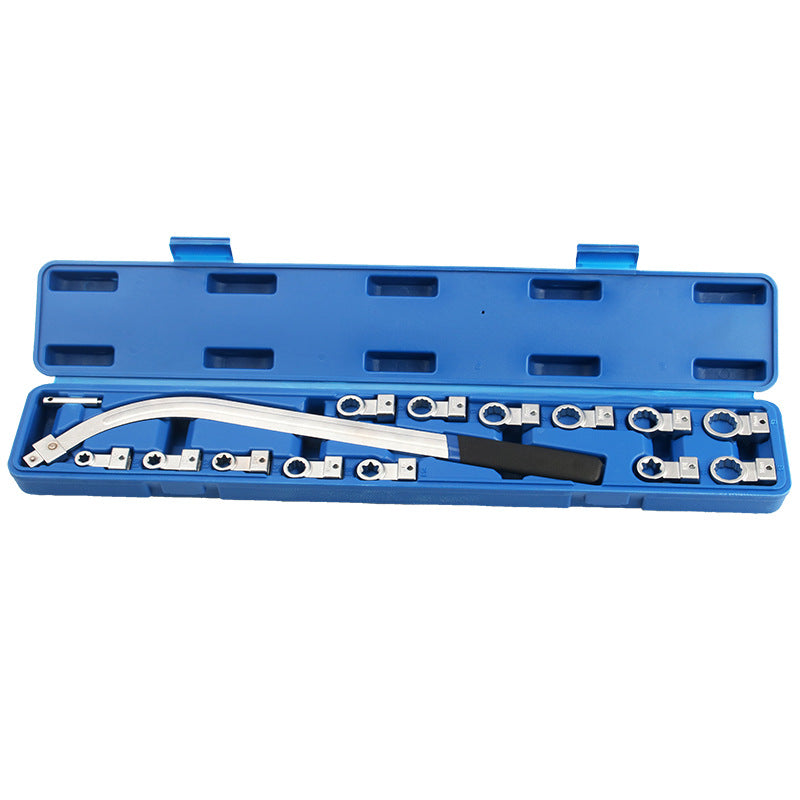 15 Piece Portable Belt Wrench Set With Replaceable Heads