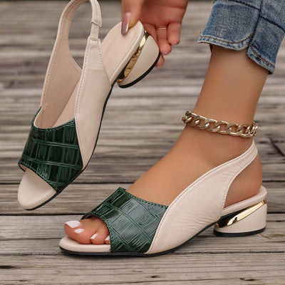 Peep Toe Block Heel Sandals For Women Comfortable Stylish