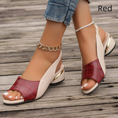 Peep Toe Block Heel Sandals For Women Comfortable Stylish