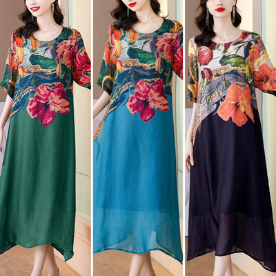 Women’s Elegant Flowy Plus Size Floral Dress For Special Occasions