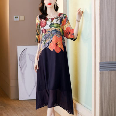 Women’s Elegant Flowy Plus Size Floral Dress For Special Occasions