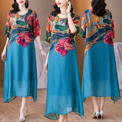 Women’s Elegant Flowy Plus Size Floral Dress For Special Occasions