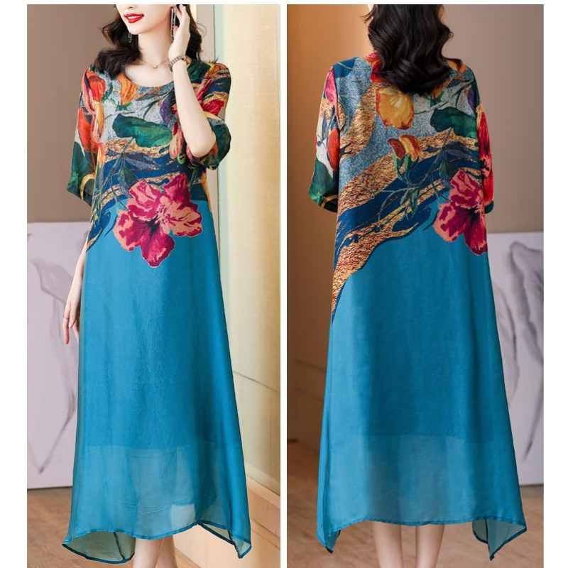 Women’s Elegant Flowy Plus Size Floral Dress For Special Occasions