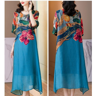 Women’s Elegant Flowy Plus Size Floral Dress For Special Occasions