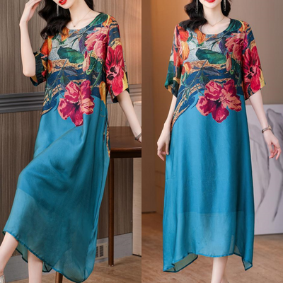 Women’s Elegant Flowy Plus Size Floral Dress For Special Occasions
