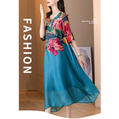 Women’s Elegant Flowy Plus Size Floral Dress For Special Occasions