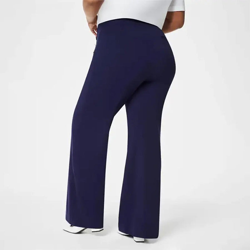 Women's Plus Size High-Waist Wide-Leg Stretch Pants Comfortable
