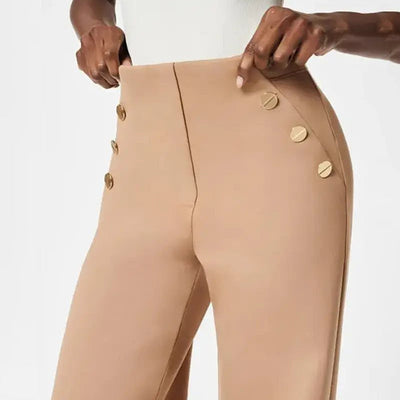 Women's Plus Size High-Waist Wide-Leg Stretch Pants Comfortable