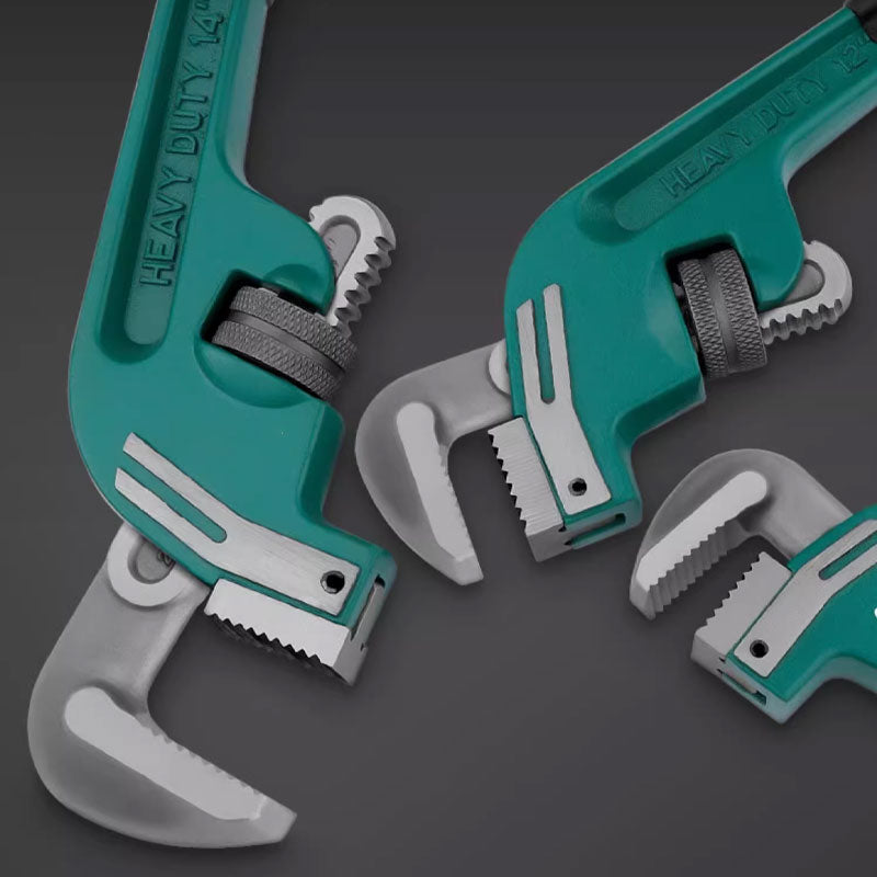 Straight Pipe Wrench With Adjustable Jaw For Secure Grip