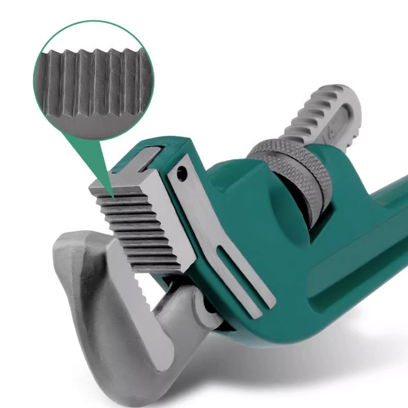 Straight Pipe Wrench With Adjustable Jaw For Secure Grip