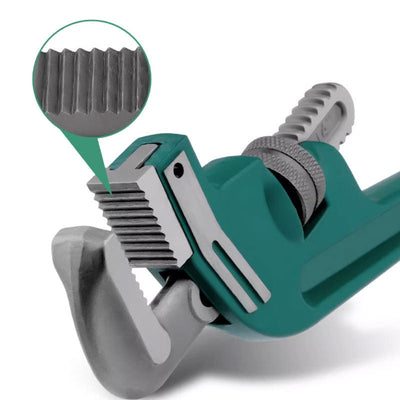 Straight Pipe Wrench With Adjustable Jaw For Secure Grip