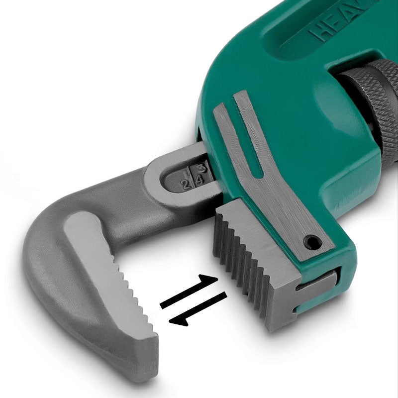 Straight Pipe Wrench With Adjustable Jaw For Secure Grip