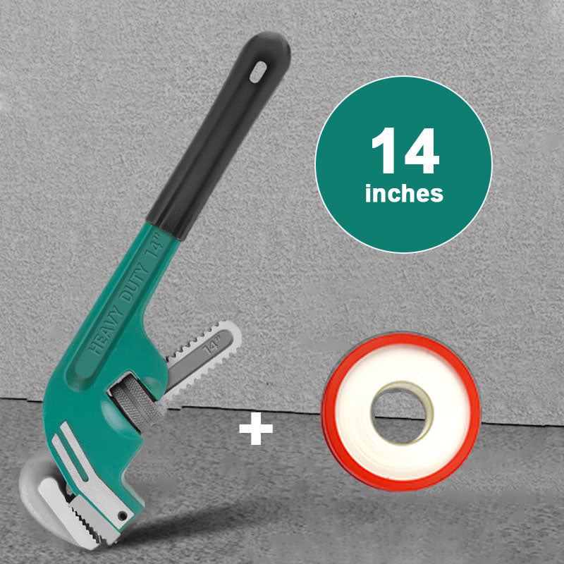 Straight Pipe Wrench With Adjustable Jaw For Secure Grip