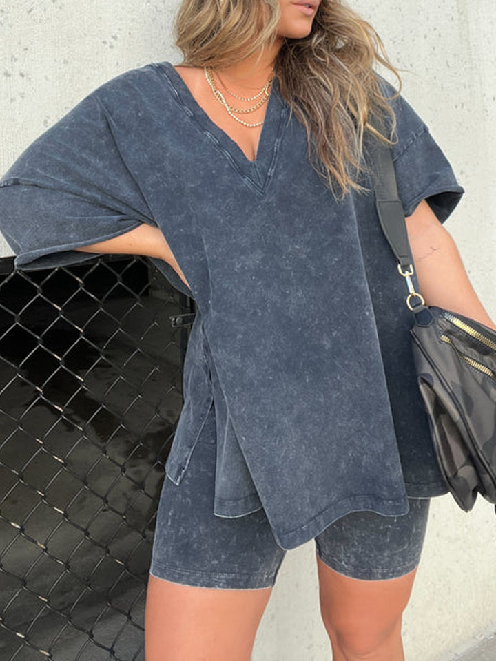 Women's Summer Washed Set Lightweight Casual Outfit For Warm Weather
