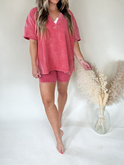 Women's Summer Washed Set Lightweight Casual Outfit For Warm Weather