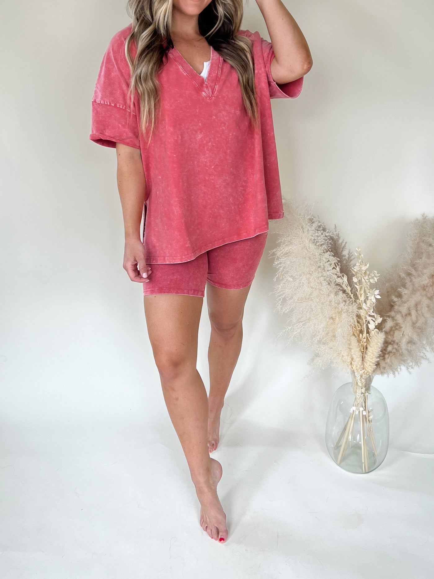 Women's Summer Washed Set Lightweight Casual Outfit For Warm Weather
