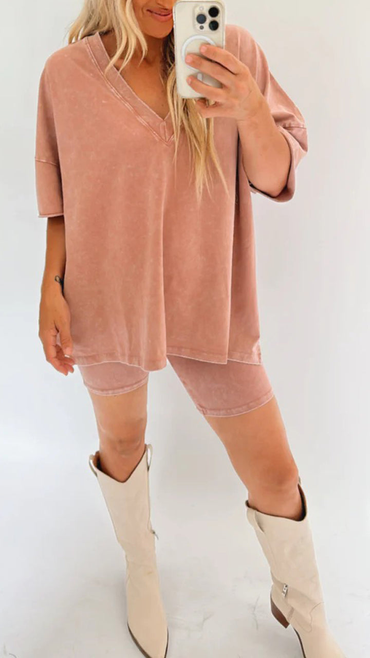 Women's Summer Washed Set Lightweight Casual Outfit For Warm Weather