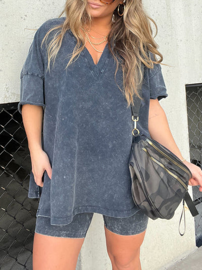 Women's Summer Washed Set Lightweight Casual Outfit For Warm Weather