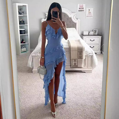 Lady's Monochrome Sexy Evening Dress Elegant Party Wear