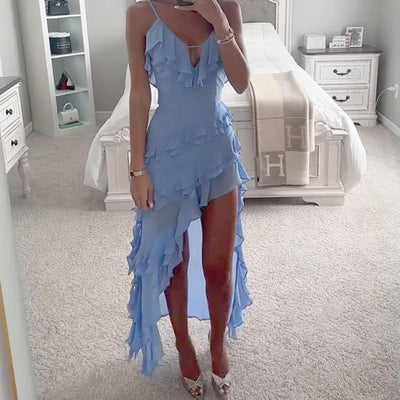 Lady's Monochrome Sexy Evening Dress Elegant Party Wear