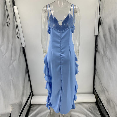 Lady's Monochrome Sexy Evening Dress Elegant Party Wear